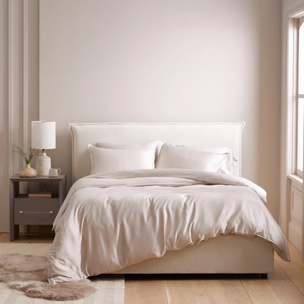 QUINCE Bamboo Duvet Cover King Cal King Sand